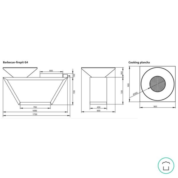 dimensions brasero g4 artiss