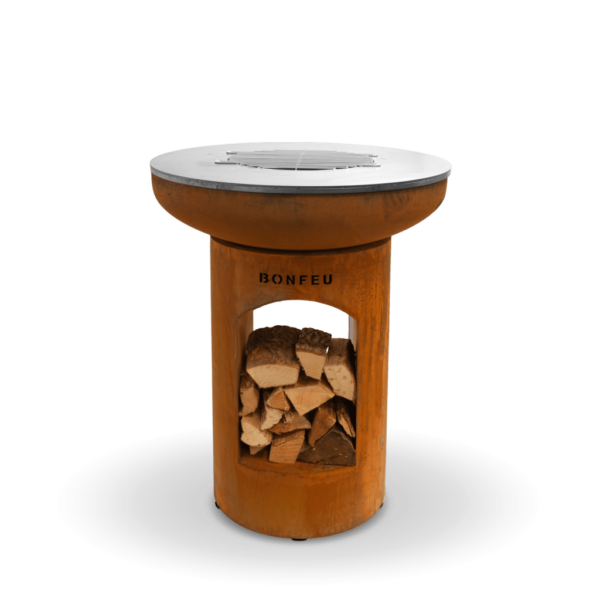 Brasero Bonfeu ouvert en acier corten