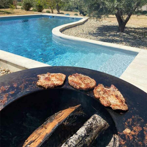 Cheminée d'extérieur barbecue 80 cm