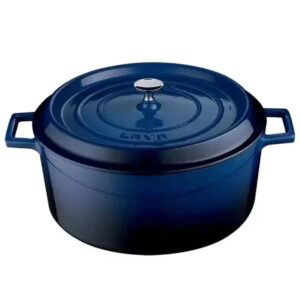 casserole en fonte lava 27 cm de diamètre coloris bleu