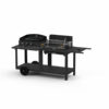 Barbecue-plancha mixte Mendy-Alde sur chariot Le Marquier coloris noir