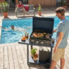 Plancha gaz Pure Grill 260 sur chariot Le Marquier cuisine en plein air