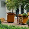 décoration de jardin brasero plancha en acier corten