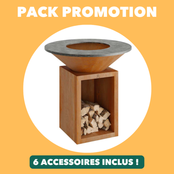 Pack promo Brasero plancha Classic Storage Corten 100 Ofyr