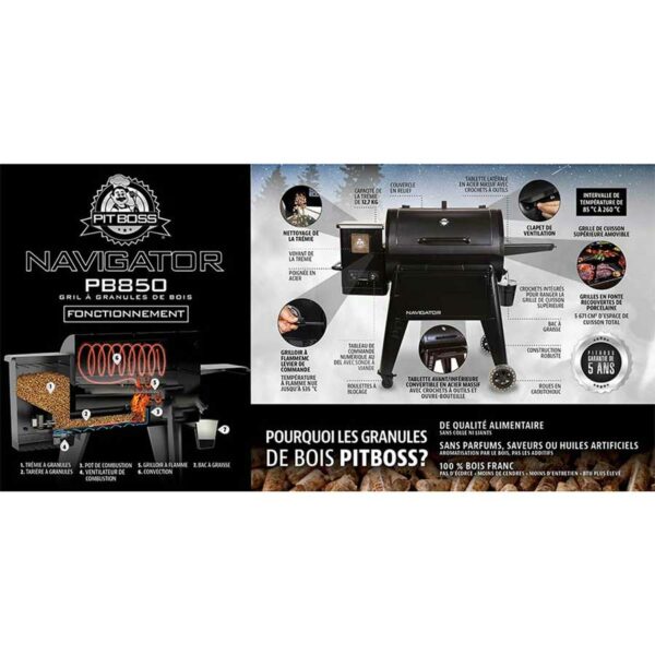 utilisation du Barbecue à pellets Navigator 850 Pit Boss