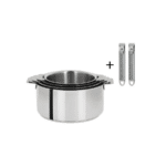 Casserole Acier Inoxydable 1L Avec Couvercle - Poignées Pliables - Pour Cuisinières Et Camping