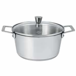 Faitout inox brossé avec couvercle verre 1826 Cristel