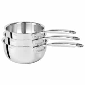 Série de 3 casseroles inox Castel’Pro Cristel